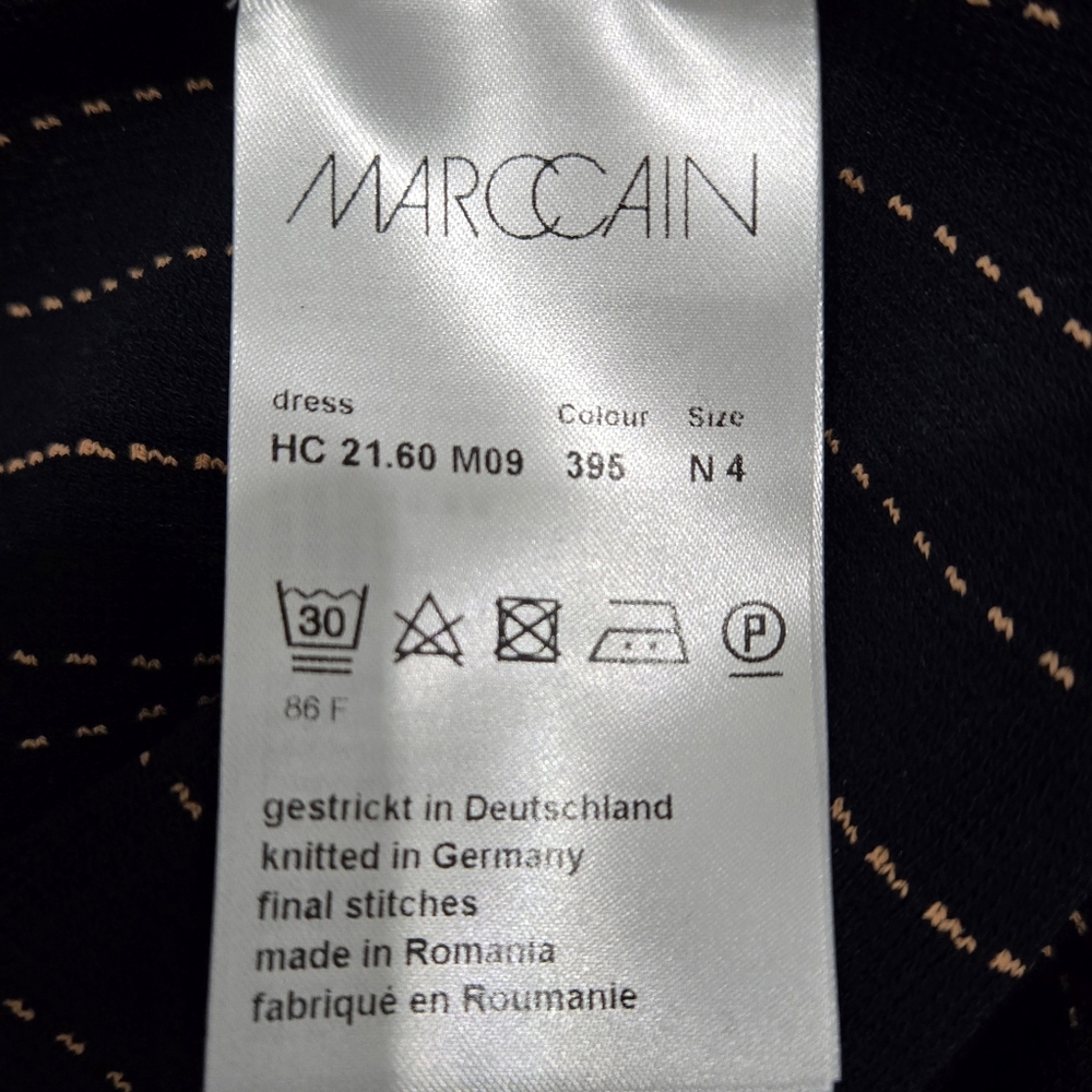 Marc Cain Black and White Striped Midi Dress - Picture 11 of 12